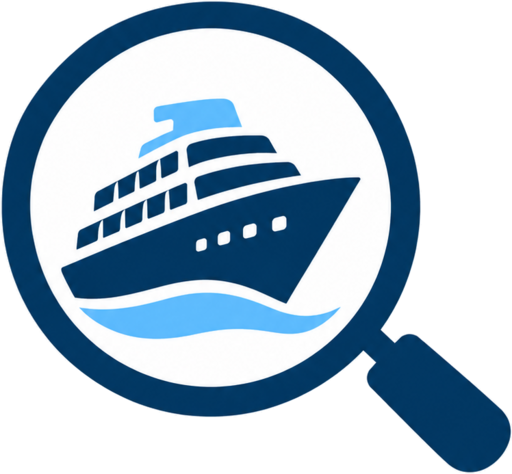 Cruise ship inside a magnifying glass